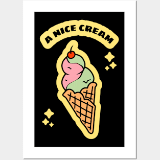 A Nice Cream - Art and Drawing for Foodies that Love Ice Cream Posters and Art